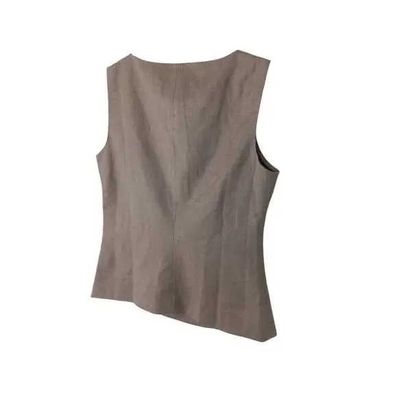 New Talbots Sleeveless Top Brown Lined Blouse Wool Blend Career Classic 4P - Picture 6 of 10